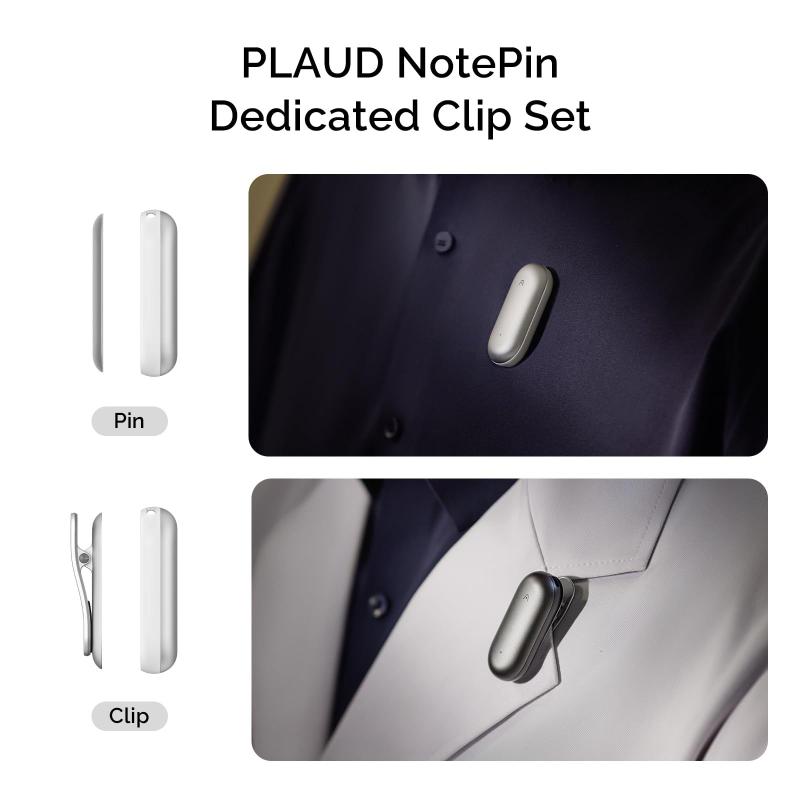 PLAUD NotePin アクセサリーキット Conjunto de acessórios PLAUD NotePin Clip & Pin para NotePin AI